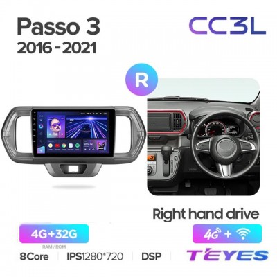 Магнитола Teyes CC3L для Toyota Passo 2016+