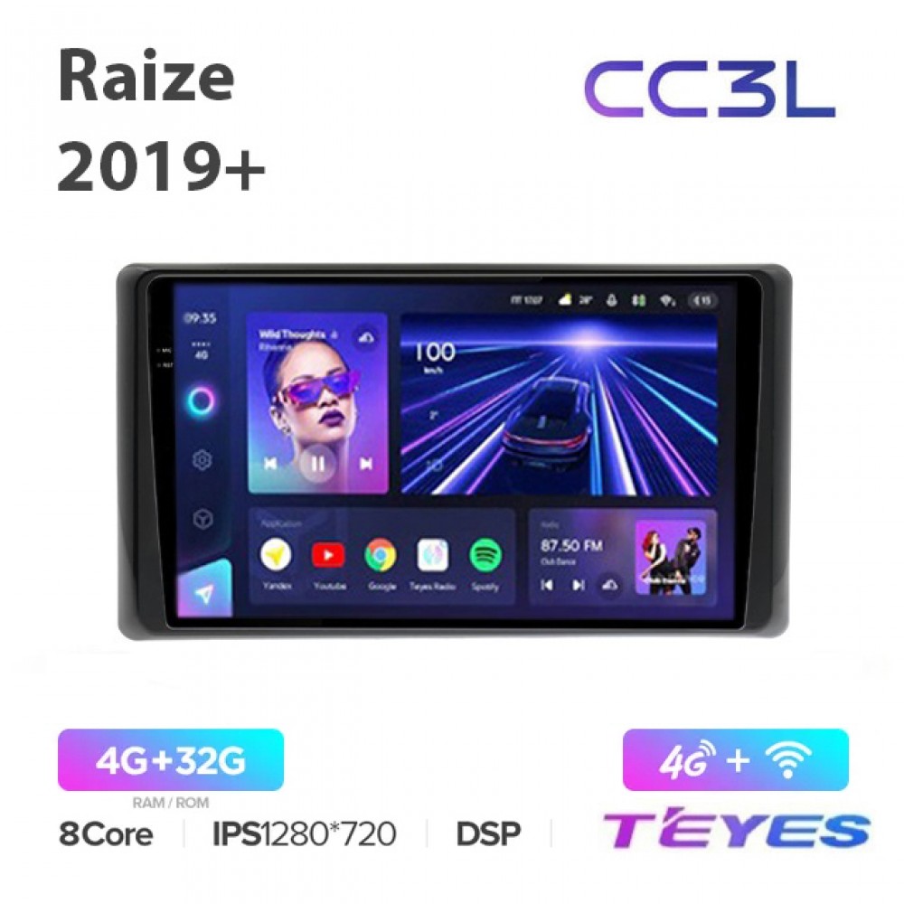 Магнитола Teyes CC3L для Toyota Raize 2019+