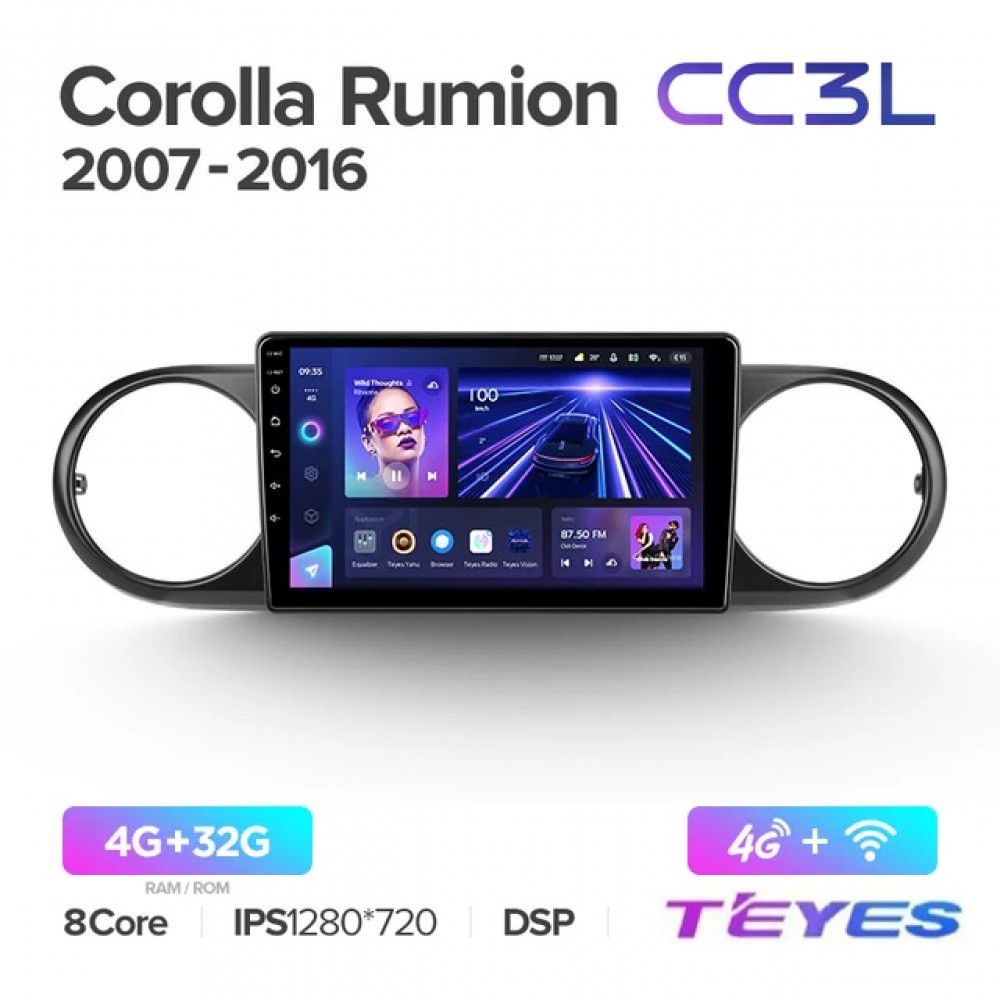 Магнитола Teyes CC3L для Toyota Corolla Rumion 2007-2019